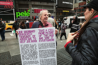 Political protests in Times Square, New York, Richard Moore